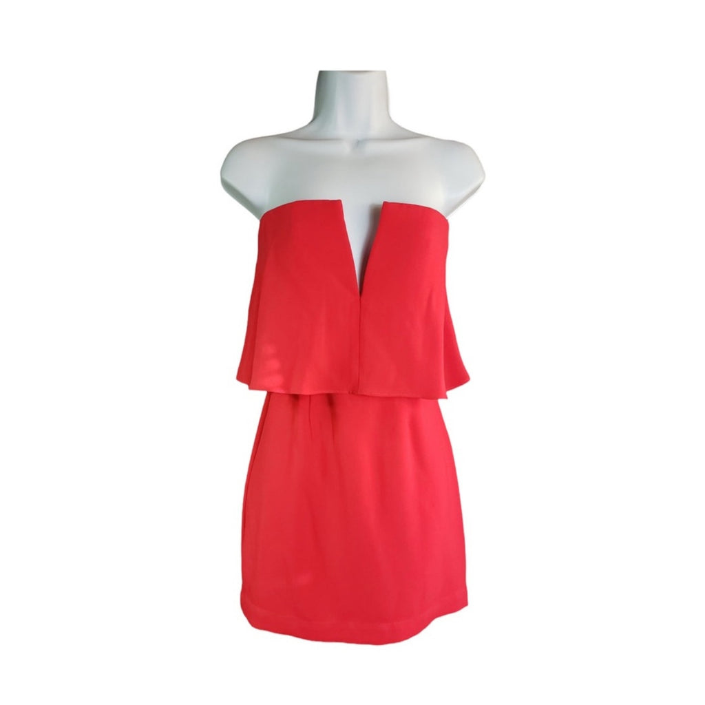 BCBGMAXAZRIA Red Berry Kate Mini Dress Convertible strapless Size 8 cocktail wedding