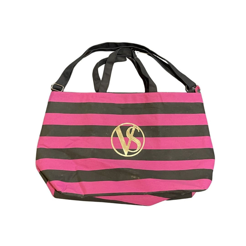 Victoria's Secret Heritage Striped Tote Duffle Bag Carry On Travel Weekender NWT