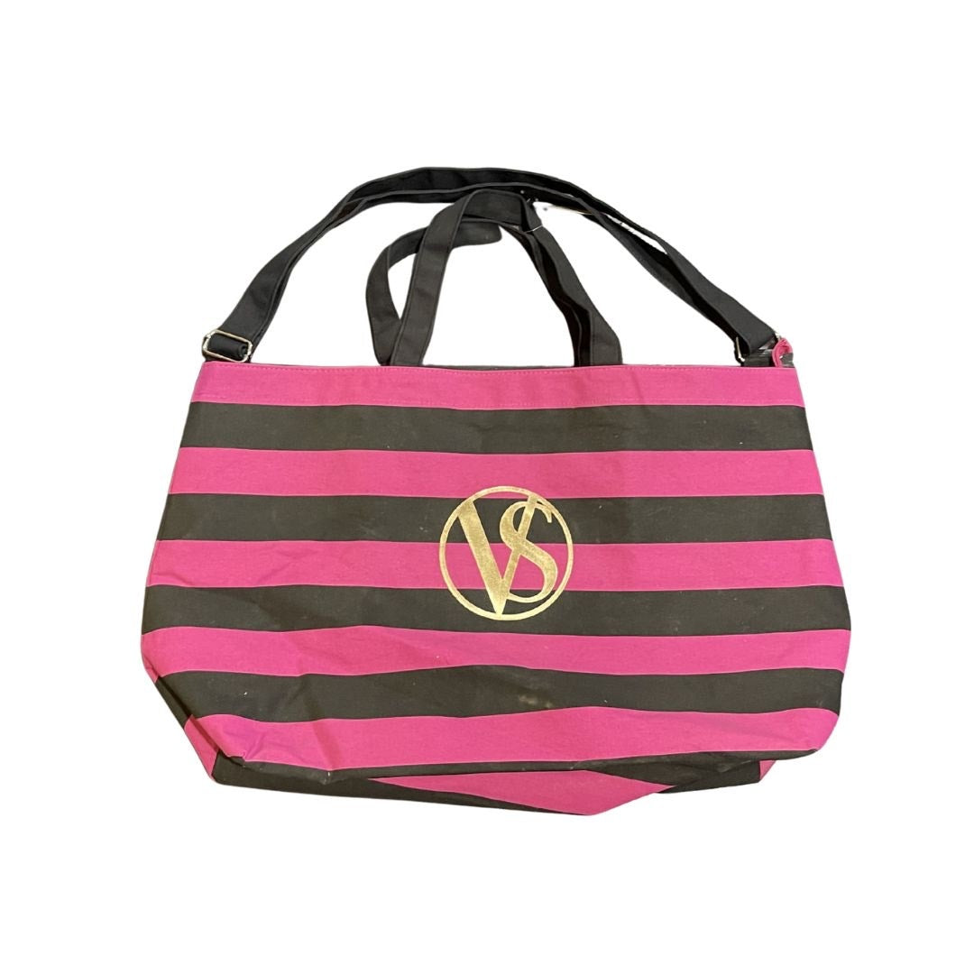 Victoria's Secret Heritage Striped Tote Duffle Bag Carry On Travel Weekender NWT