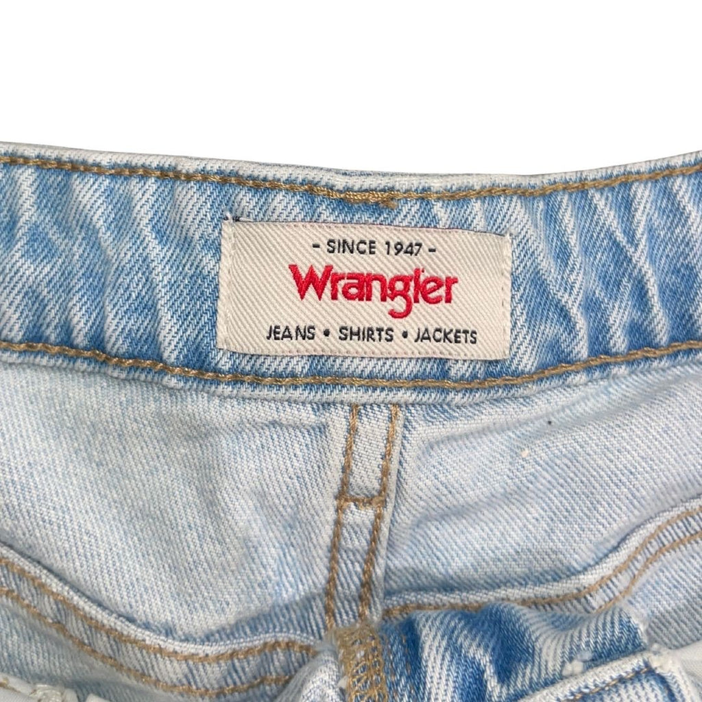 Wrangle Mid Rise Vintage Short Daisy Duke Jeans 8 Distressed Cowgirl Western Y2K
