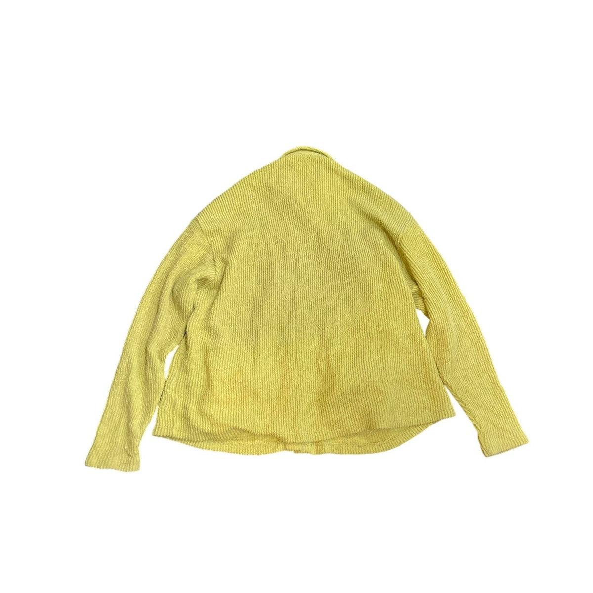 12th Tribe Chartreuse Terry Knit Shirt Jacket Shacket SZ S Bohemian Lagenlook