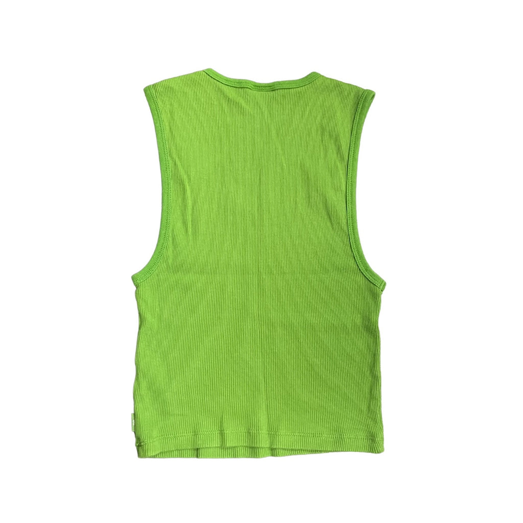 Aritzia Tna Green Ribbed Tank Top Size Small Cropped Casual Flirty Summer