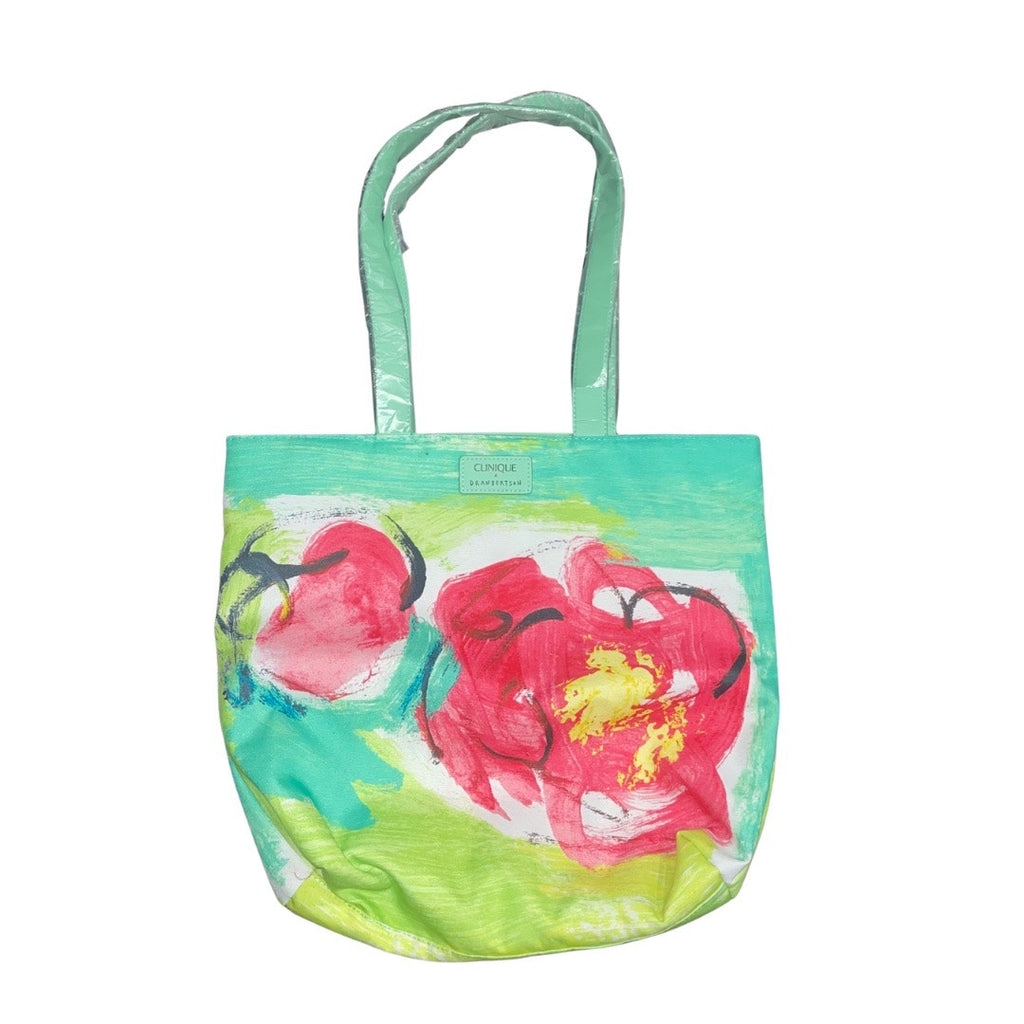 Clinique X Drawbertson Limited Edition Floral Tote Bag NWT Handbag Boho Chic