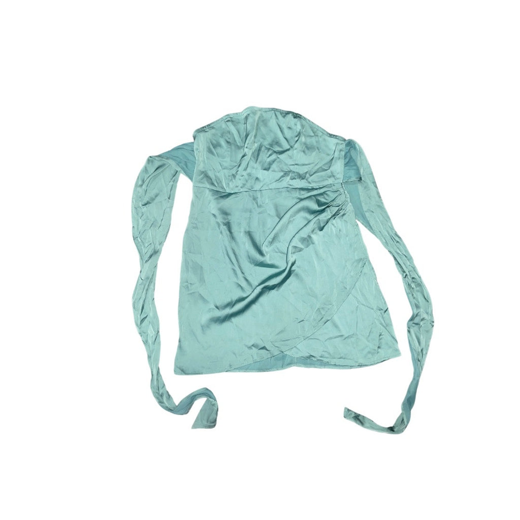 CIDER STRAPLESS SILK SATIN STYLE BLOUSE WITH TIE BACK NWT