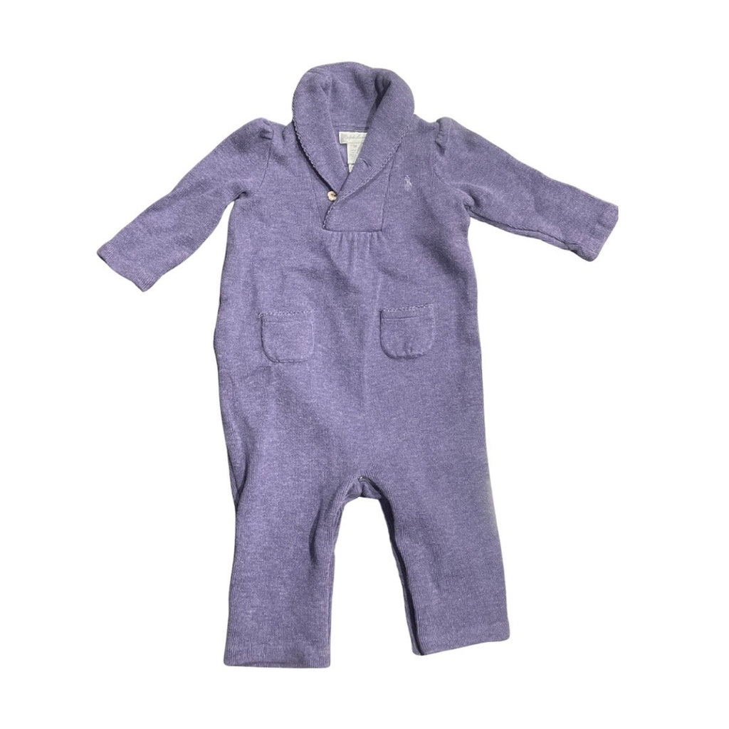 Ralph Lauren Pony Baby Sweater Knit Coverall Lavender Purple 9 Months Kidscore
