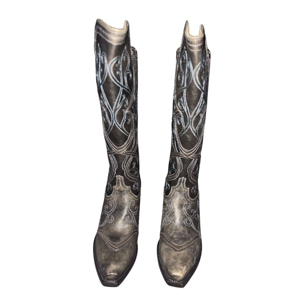 Lucchese Women's Black Tall Mosaic Cowboy Western Boots  SZ 7 NWOB Cowgirl