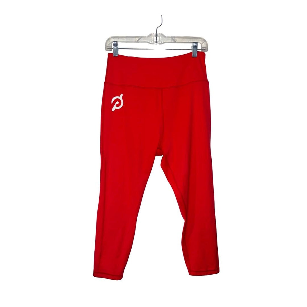 Peloton Bright Red Leggings Tights Size Large Capri Athletic Activewear Gym