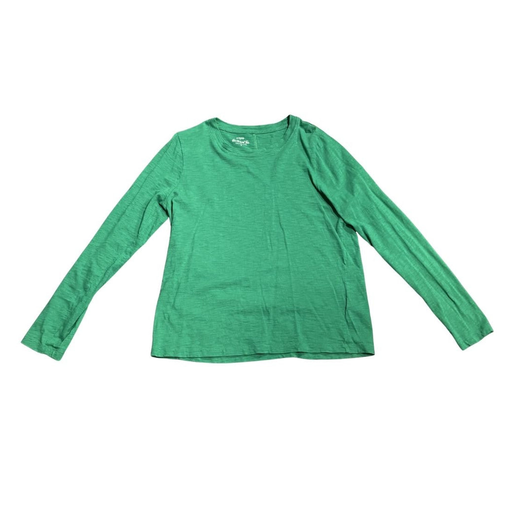 J. Crew Girlfriend Long Sleeve Tee Lot of Three White Green Black SZ L Casual