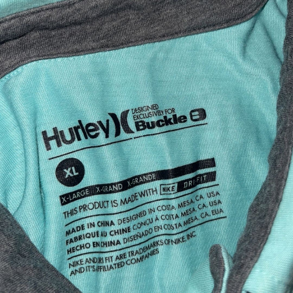 Hurley Button Polo Two Tone Shirt Size XL Streetwear Beach Casual Wear