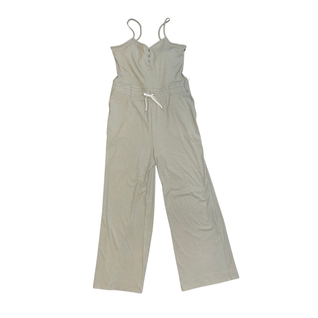 Vuori Pose Henley Athletic Jumpsuit Pants XL Ribbed Wide Leg Built with Bra NWT