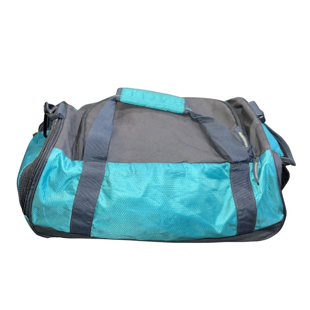 Adidas Teal Gray Duffel Gym Bag Workout Exercise Athletic Sporty Travel