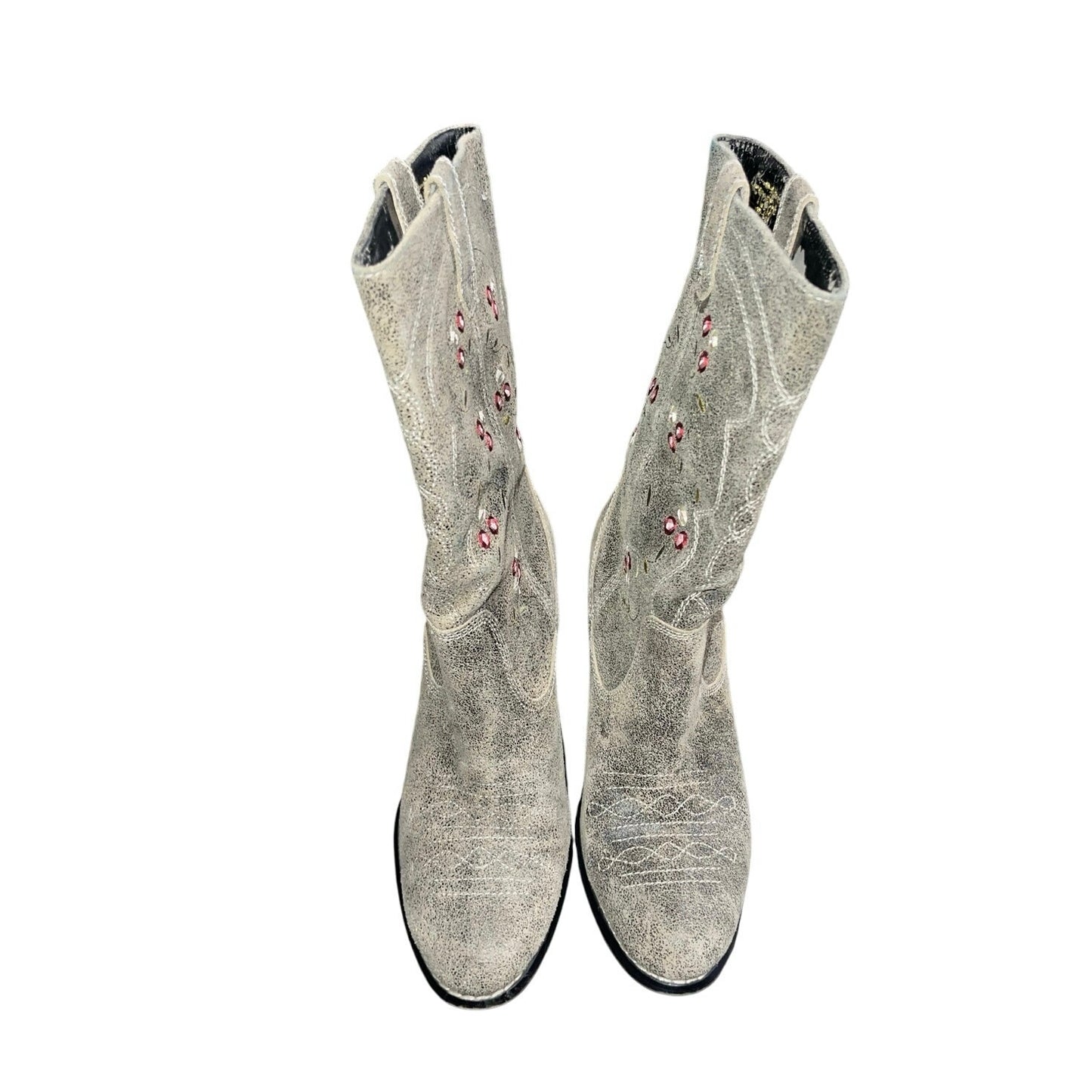 Anthropologie Seychelles Festival Cowgirl Western Boots Embroidered Chunky Heel