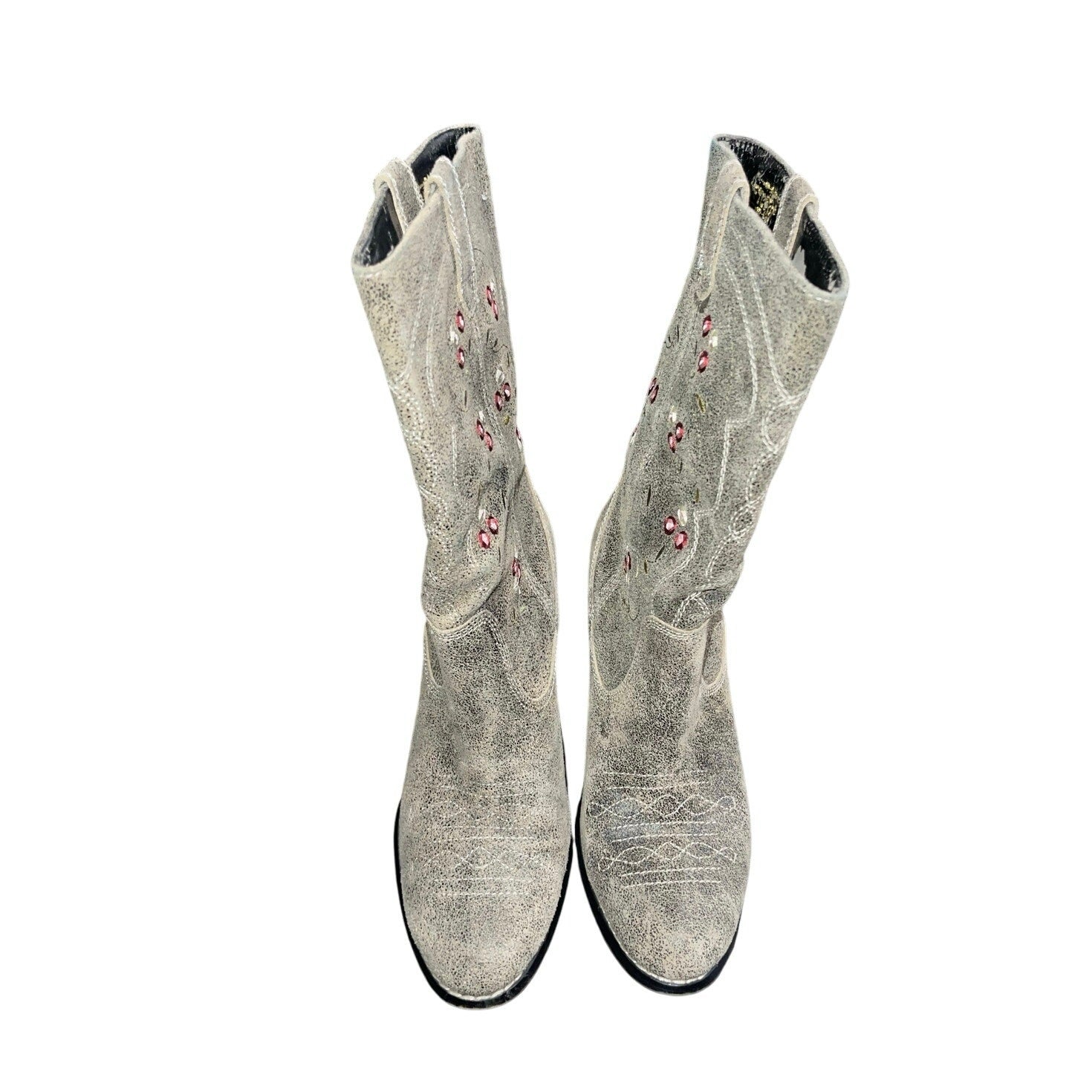 Anthropologie Seychelles Festival Cowgirl Western Boots Embroidered Chunky Heel