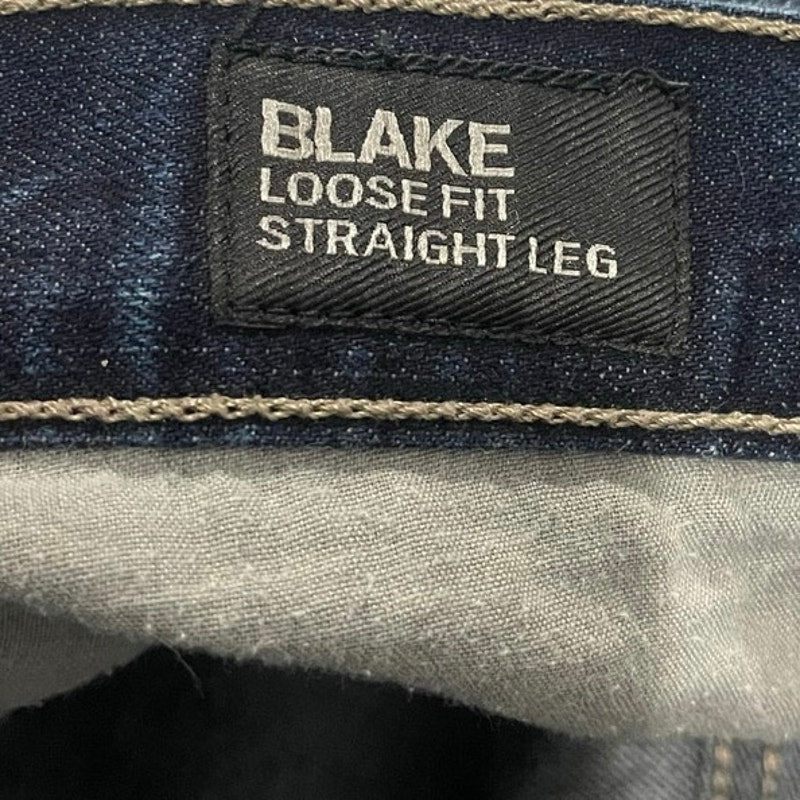 Express Blake Loose Fit Straight Leg Dark Wash Denim Jeans Size 34X30 Streetwear