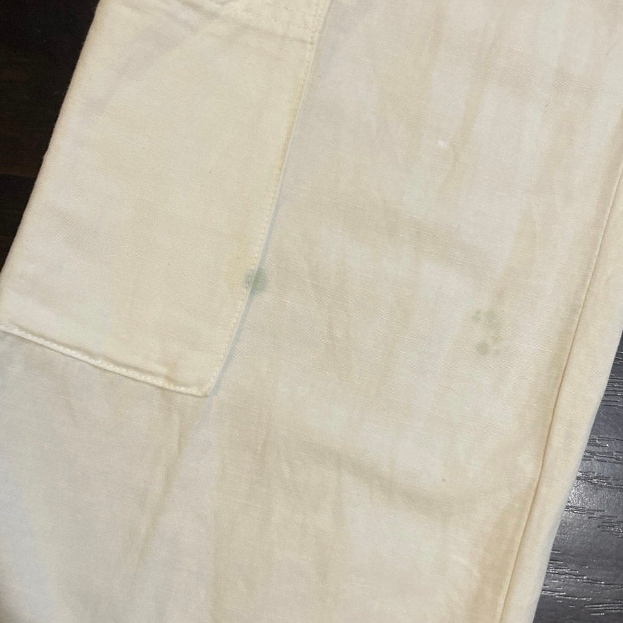 H&M White Linen Blend Cargo Pants SZ 2 Casual Resort Wear Vacation Preppy Chic