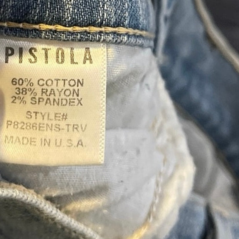 Pistola Silva High Rise Barrel Denim Jeans 25 Streetwear Casual Boho Artsy