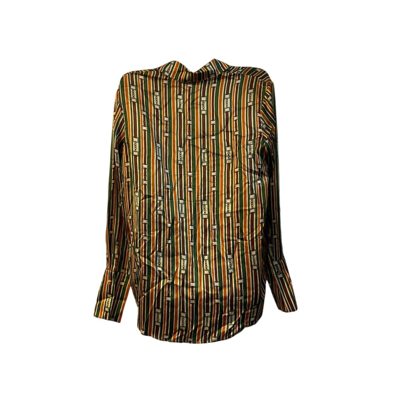 Catherine Gee Daria French Cuff Silk Blouse Thin Belt SZ S Elegant Equestrian