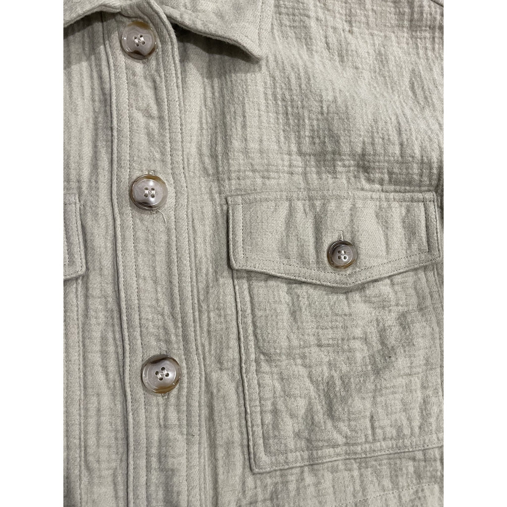 Madewell Waffleback Branner Shirt Jacket Textured Waffle Light Green Size Medium
