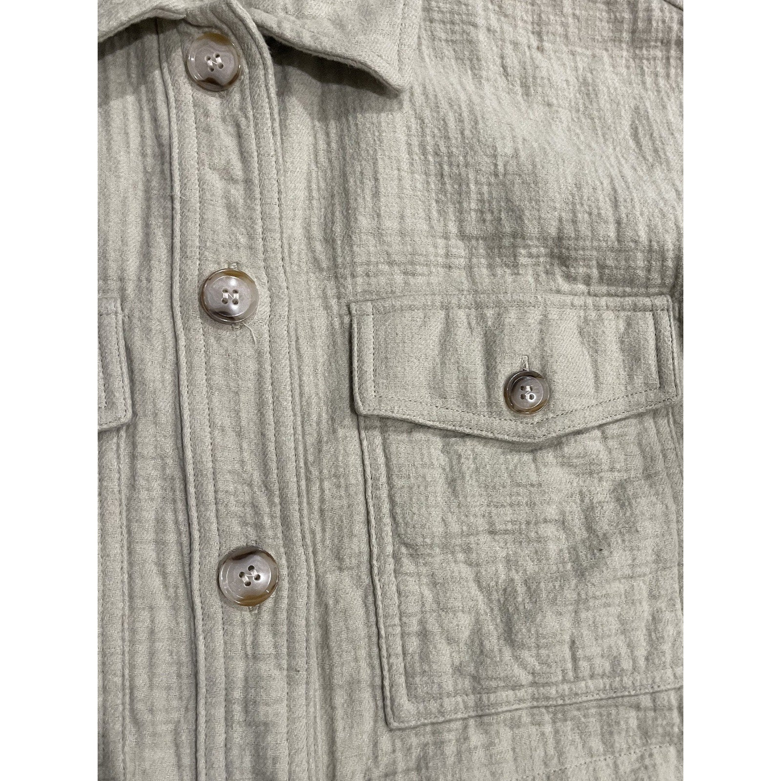 Madewell Waffleback Branner Shirt Jacket Textured Waffle Light Green Size Medium