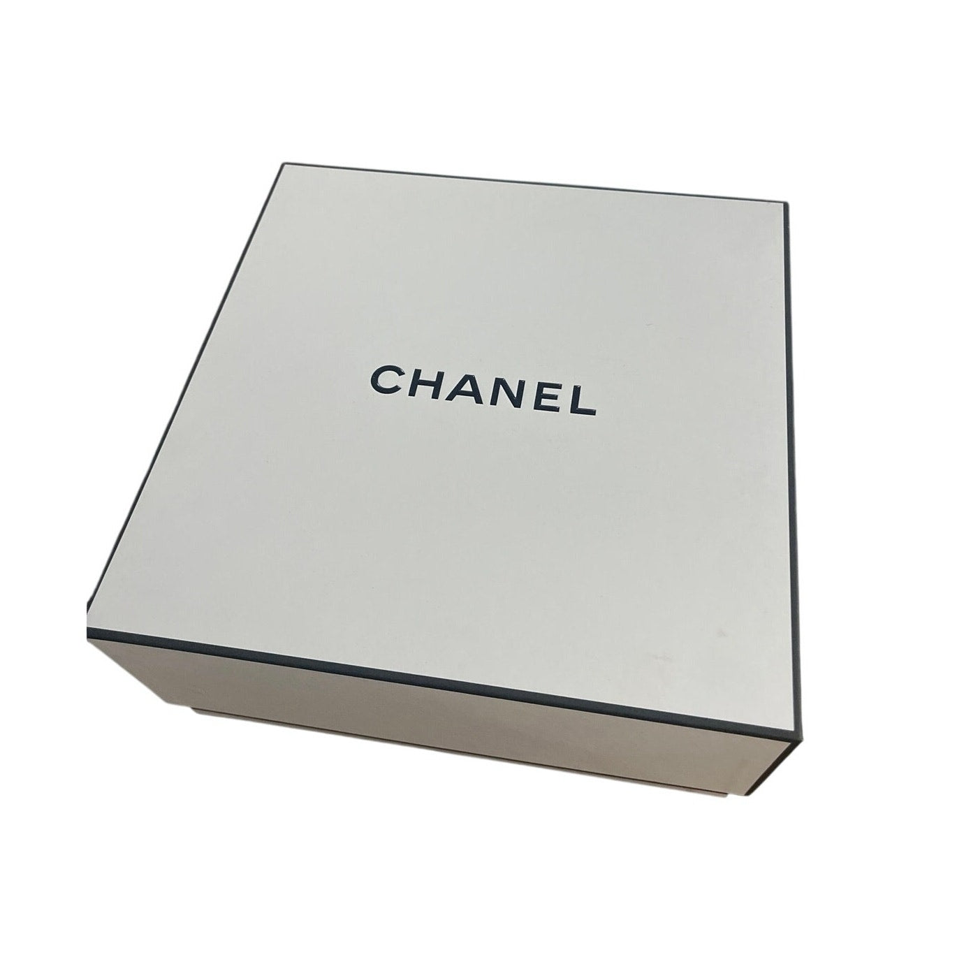 Authentic Chanel White Black Empty Square Perfume Beauty Gift Box Luxury