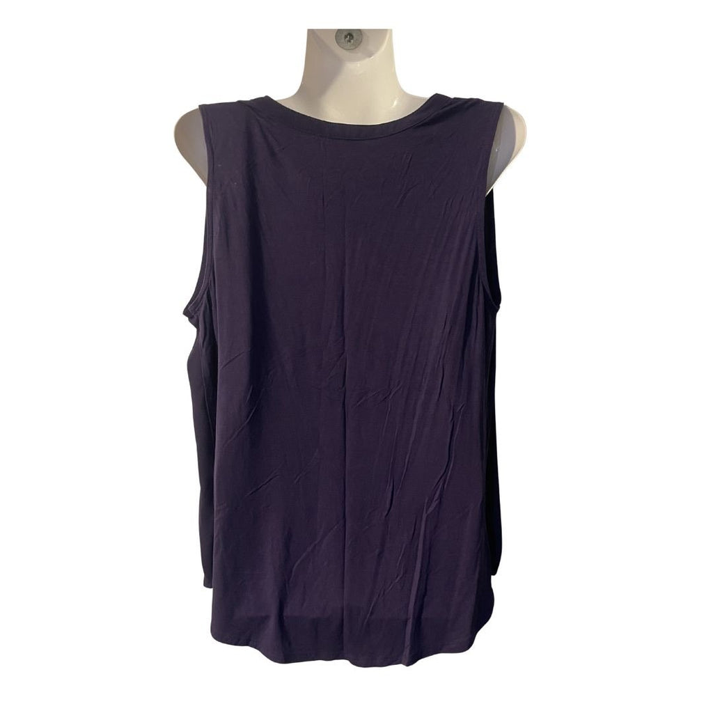 Papermoon Fayette Mixed Media Sleeveless Blouse Size Large Career Casual