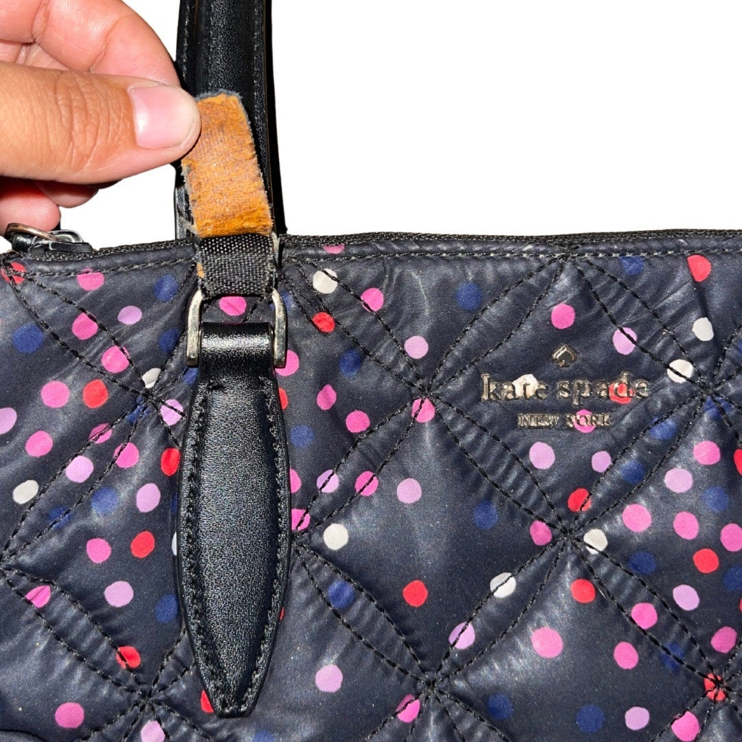 Kate Spade New York Jae Quilted Festive Confetti Polka Dot Satchel Nylon Handbag