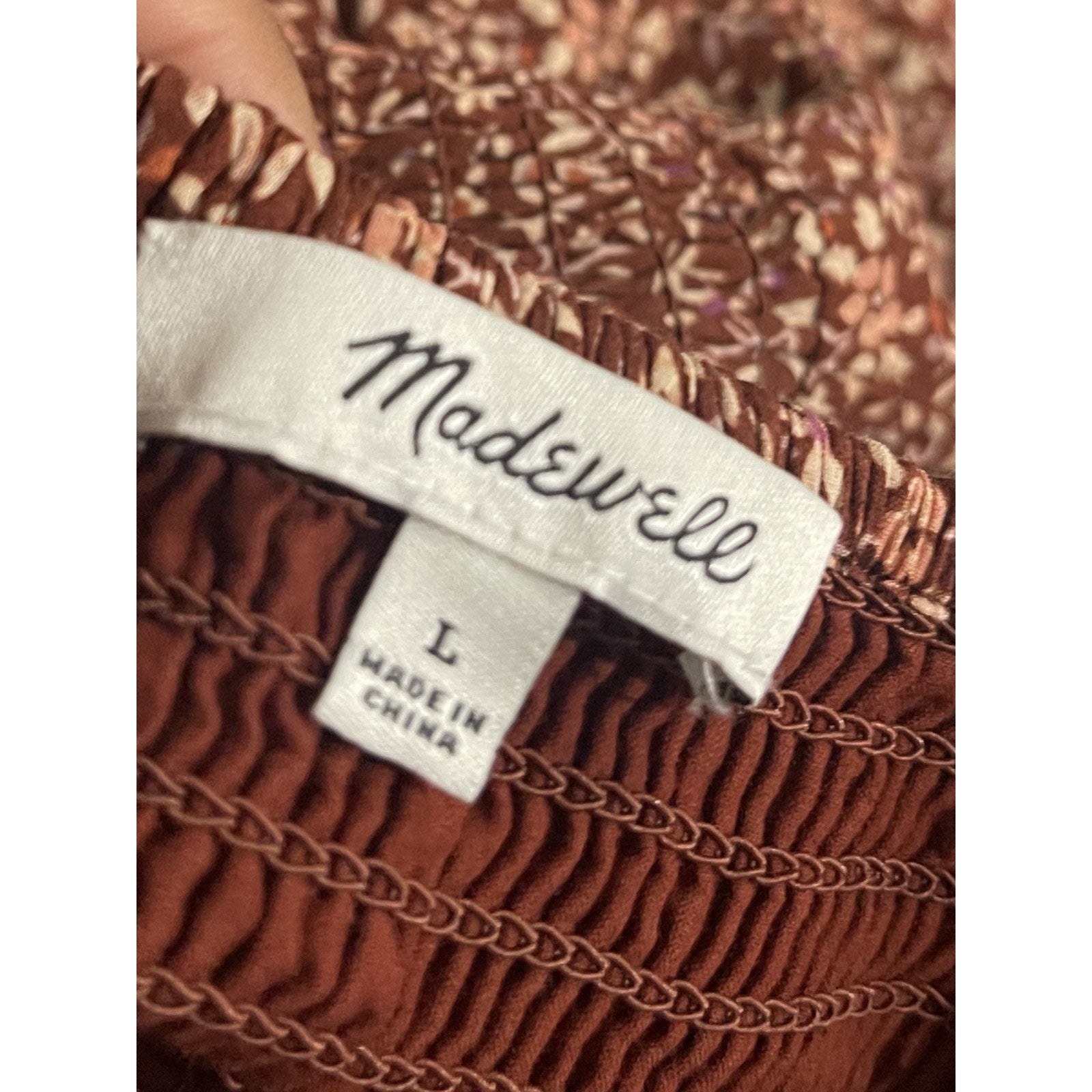 Madewell Lucie Tie-Strap Florentine Floral Tiered Midi Dress SZ L Pockets Boho
