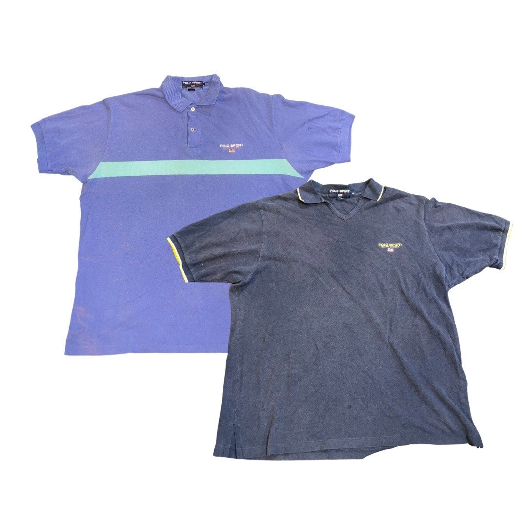 Polo Sport Logo Ralph Lauren Lot of 2 Polo Shirts XL Short Sleeve American Flag