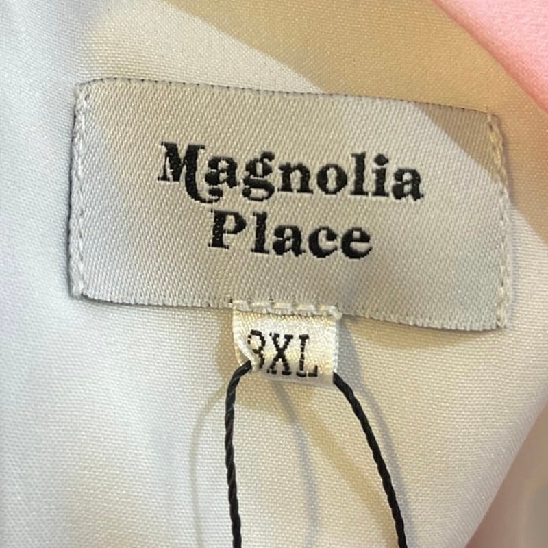 Magnolia Place Pastel Ombre Rainbow Flutter Sleeve Swing Dress SZ 3X Flowy NWT