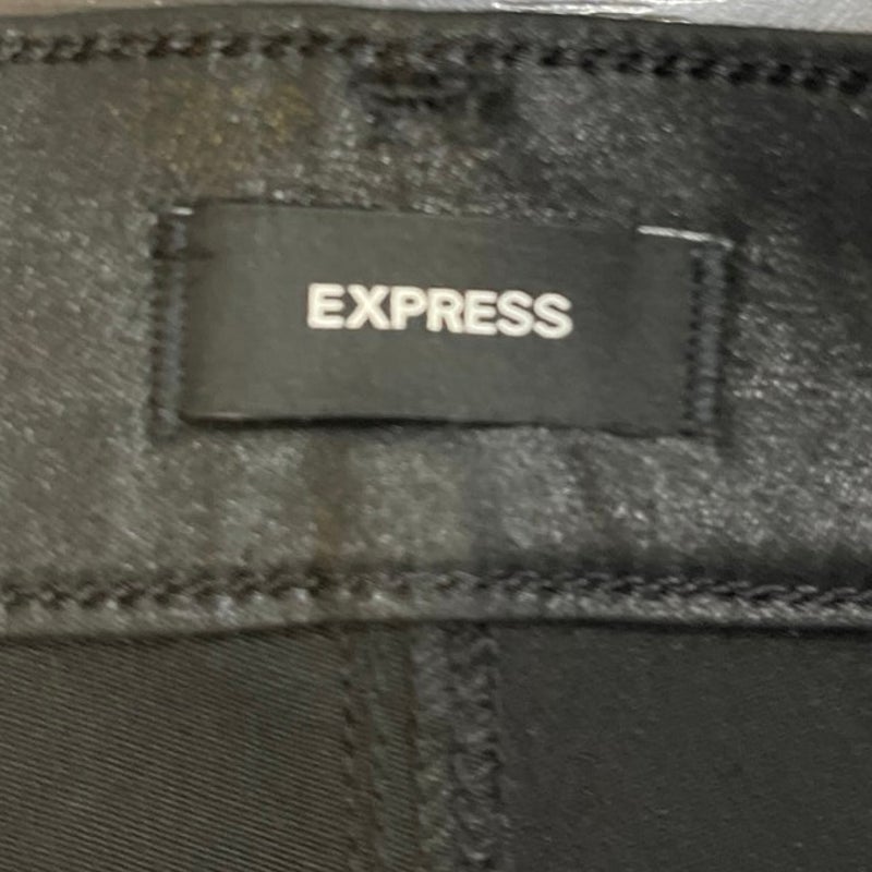 Express 90s Slim Super High Rise Faux Leather Straight Leg Pants SZ 6R Classic