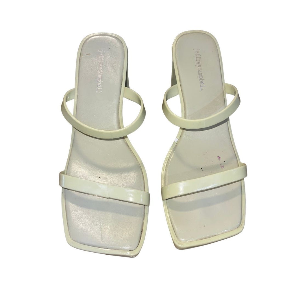 Jeffrey Campbell Jamm 3 Jelly Slide Sandal Block Heel Size 7 Party Spring Dressy