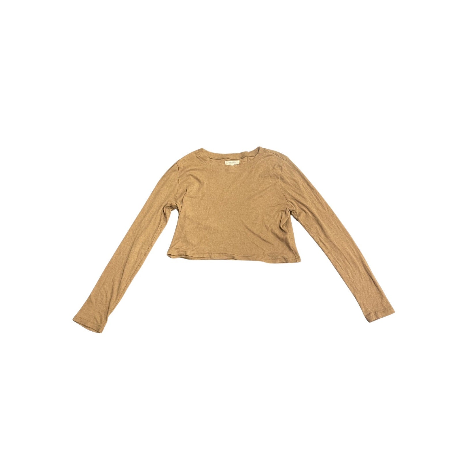 Madewell Fine Soft Ribbed Supercrop Crewneck Long Sleeve Tee Large Lightweight