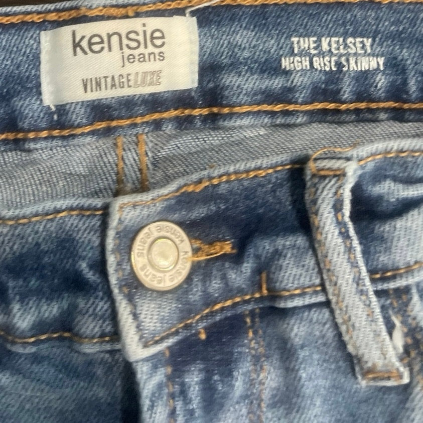 Kensie Jeans Vintage Luxe The Kelsey High Rise Skinny Jeans Raw Hem SZ 6/28
