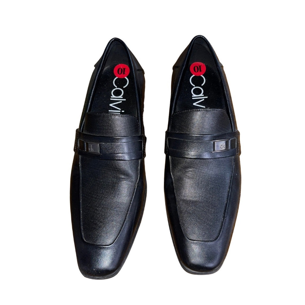 Calvin Klein Men's Black Slip on Dress Shoes Loafer Oxford Size 10