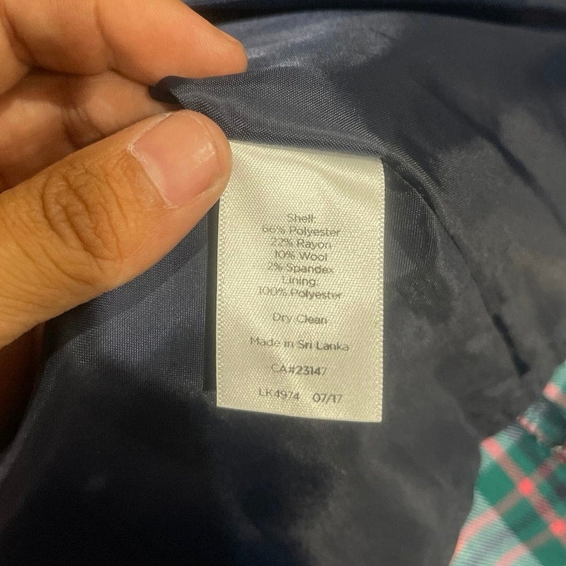 Talbots Petite Plaid Skirt Slit Pockets Size 16P Academia Preppy School Girl
