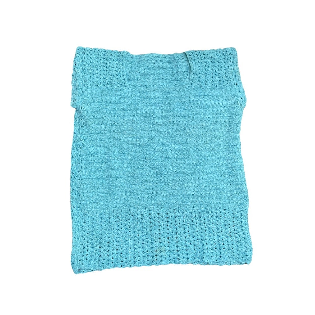 Handmade Knitted Crochet Top Blouse Size Size Medium Boho Indie Grandma core