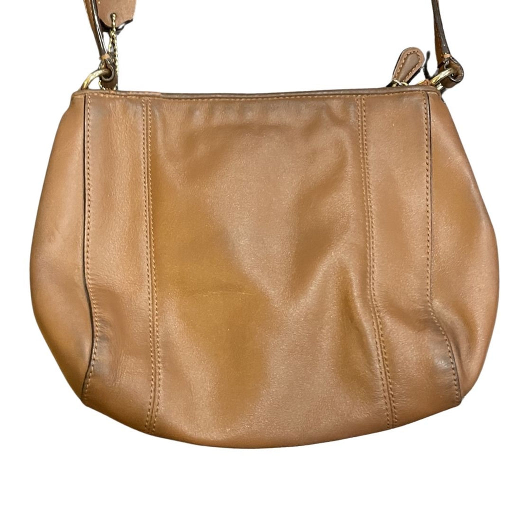 Coach Madison Pleated Leather Light Brown Crossbody Bag Style F52177 Y2K