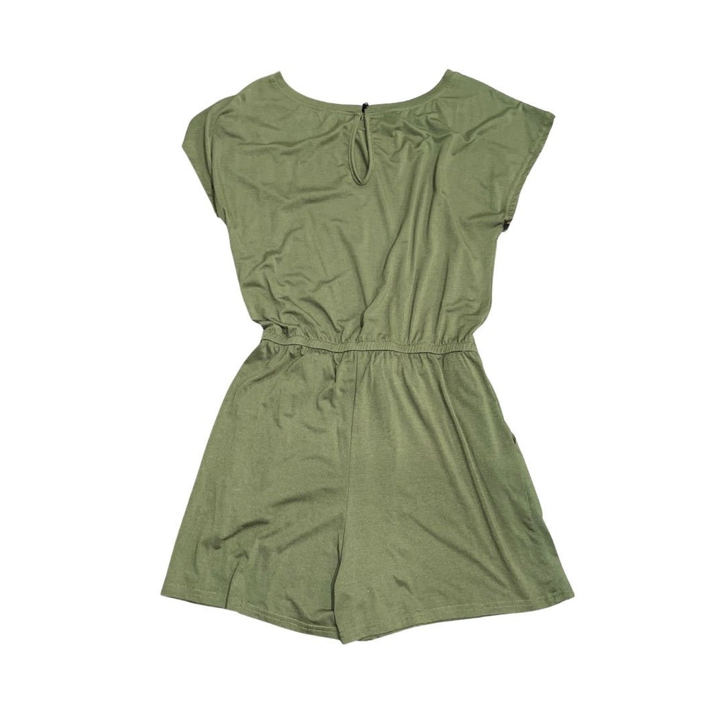 Women Jumpsuit Romper Army Green Off the Shoulder Size Medium Casual Summer