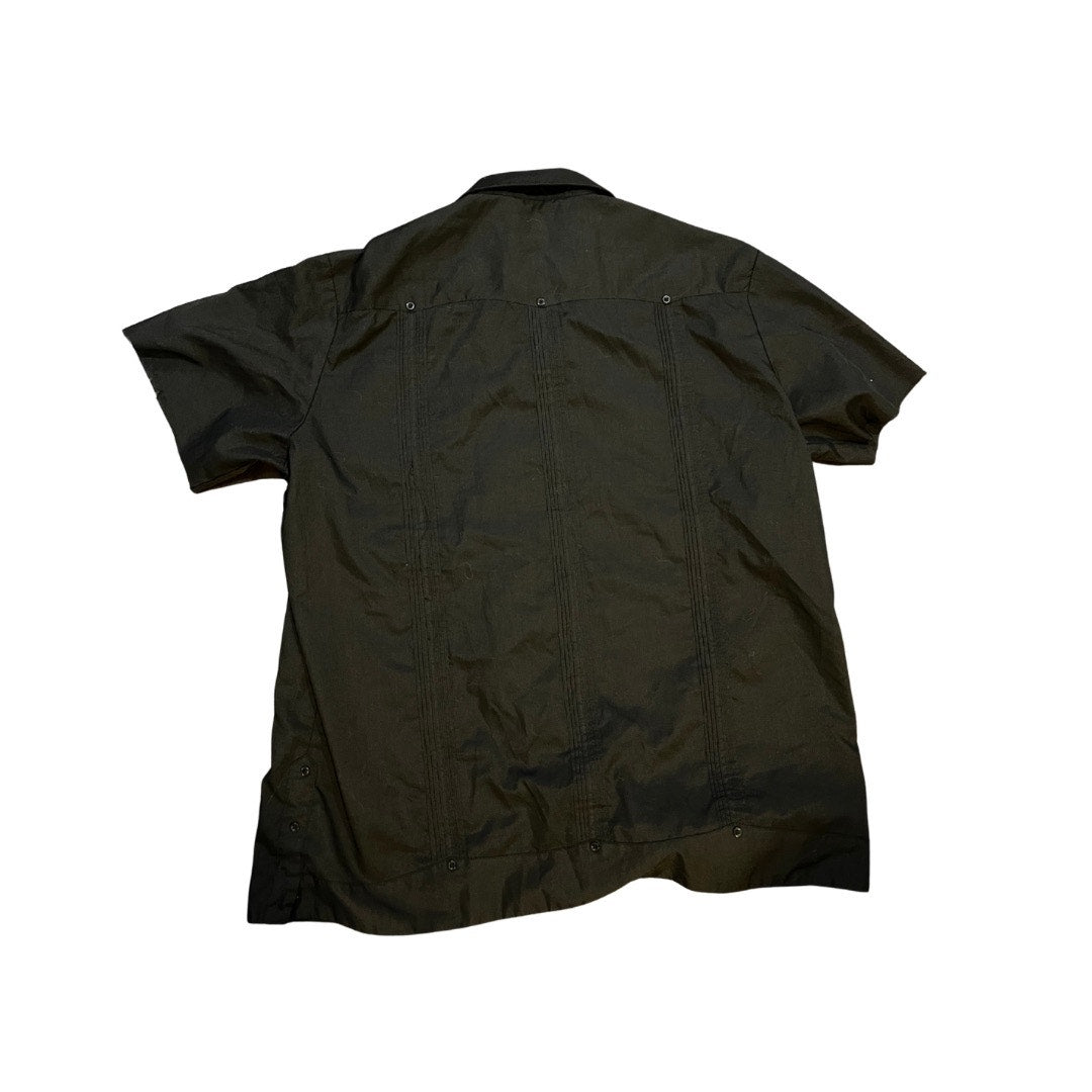 Don Julio Tequila Guayabera Short Sleeve Black Button Up Shirt Size Large Mexico
