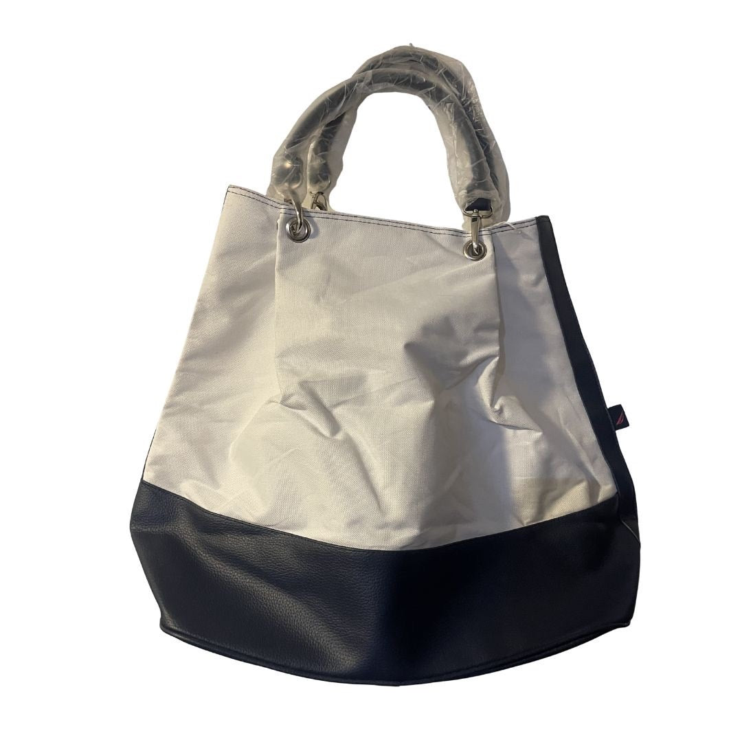 Nautica Voyage Canvas Tote Bag Shoulder Handbag Beach Weekender Cruise Coastal