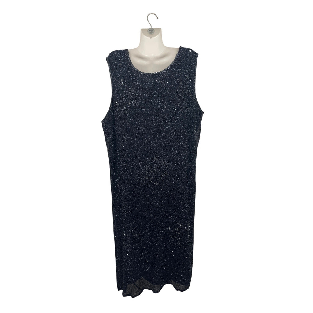 Channa Plus Size Heavily Beaded Dress Size 5X 80s 90s Vintage Evening wear NWT