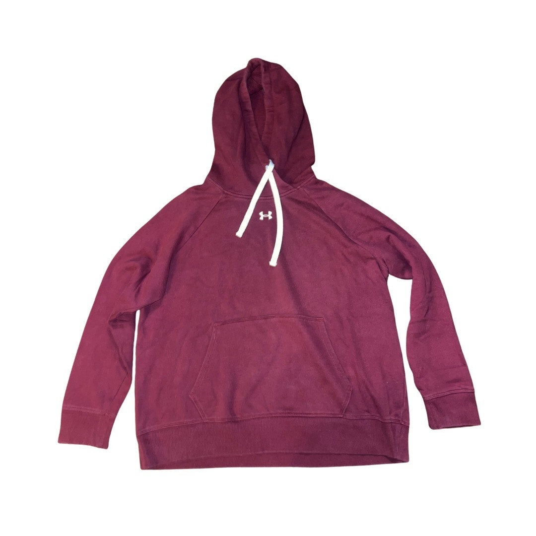 Under Armour Rival Fleece Pullover Hoodie Burgundy SIze Large Athletic Wear
