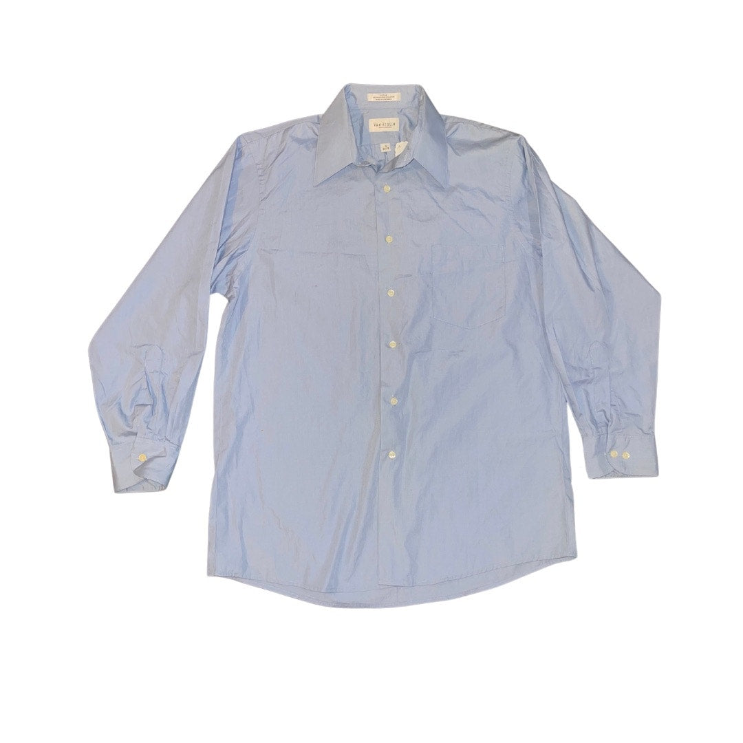 Van Heusen Blue Button up collar dress shirt long sleeve Career preppy
