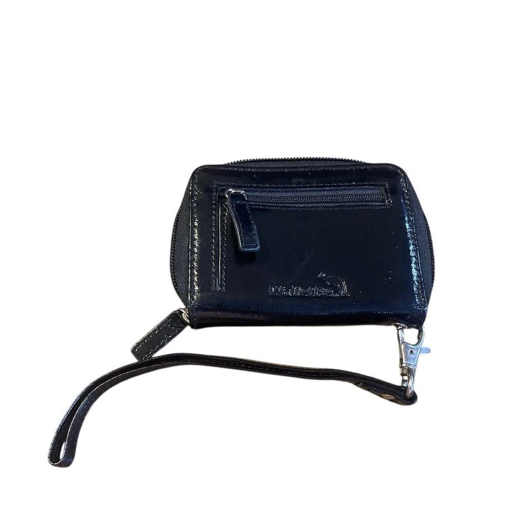 WalletBe Patent Leather Compact Zip Around Wallet Card Slots