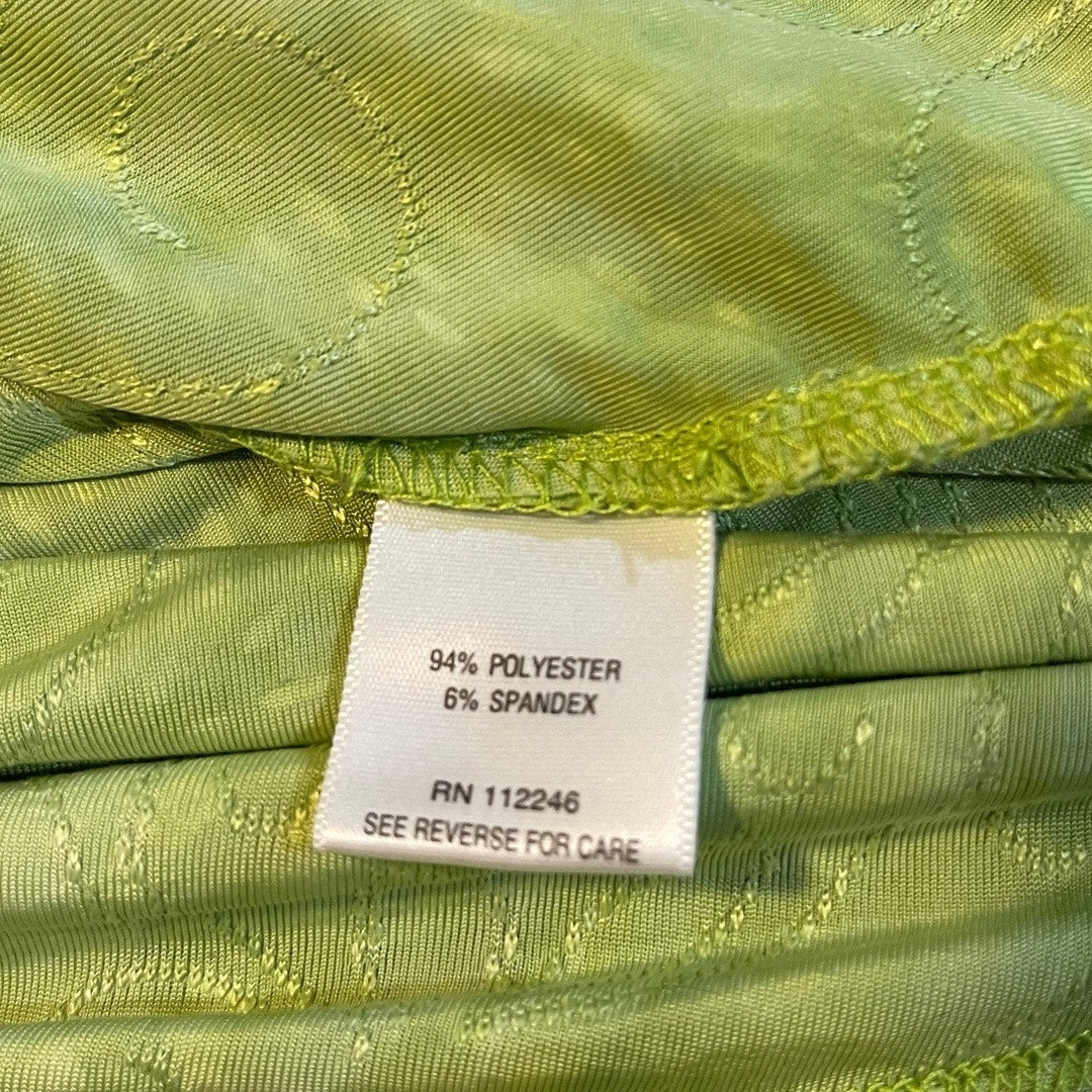 Sami & Jo Bright Green Short Sleeve Blouse Size Large Artsy Boho