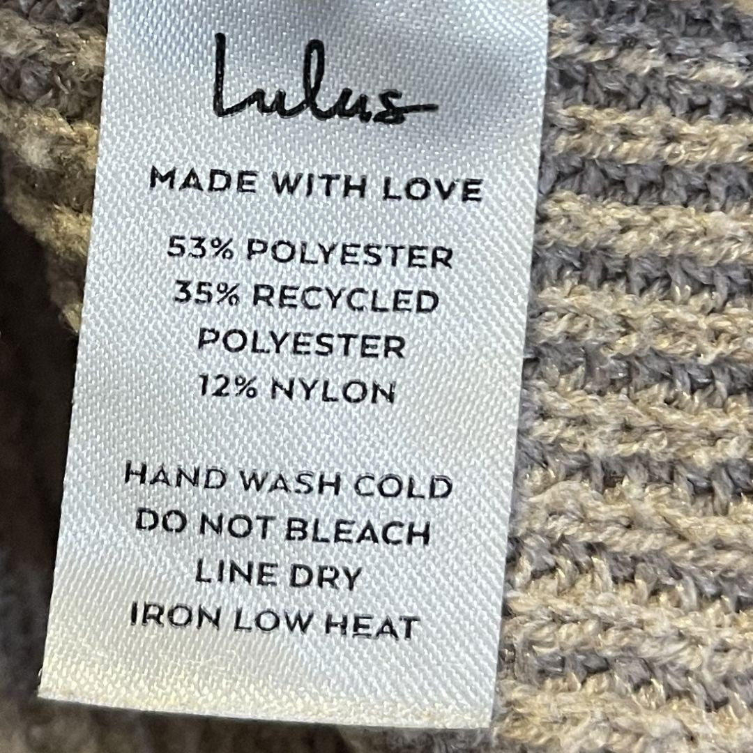 Lulus Ribbed V-Neck Oversized Relaxed Pullover Sweater Size Large Casual Comfort