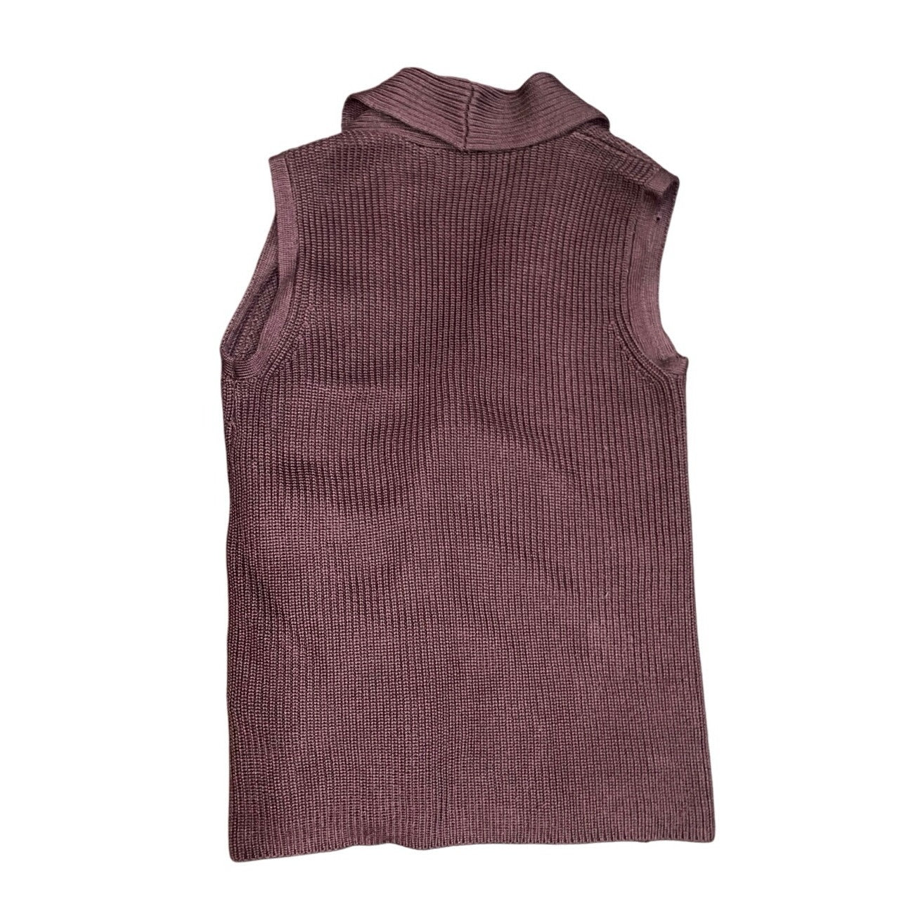 Guess Women Knit Sleeveless Sweater Vest Long Size Large Maroon Wine