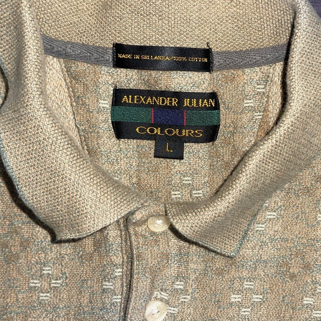 Alexander Julian Colours Polo Shirt Men's Size Large Vintage Old Money