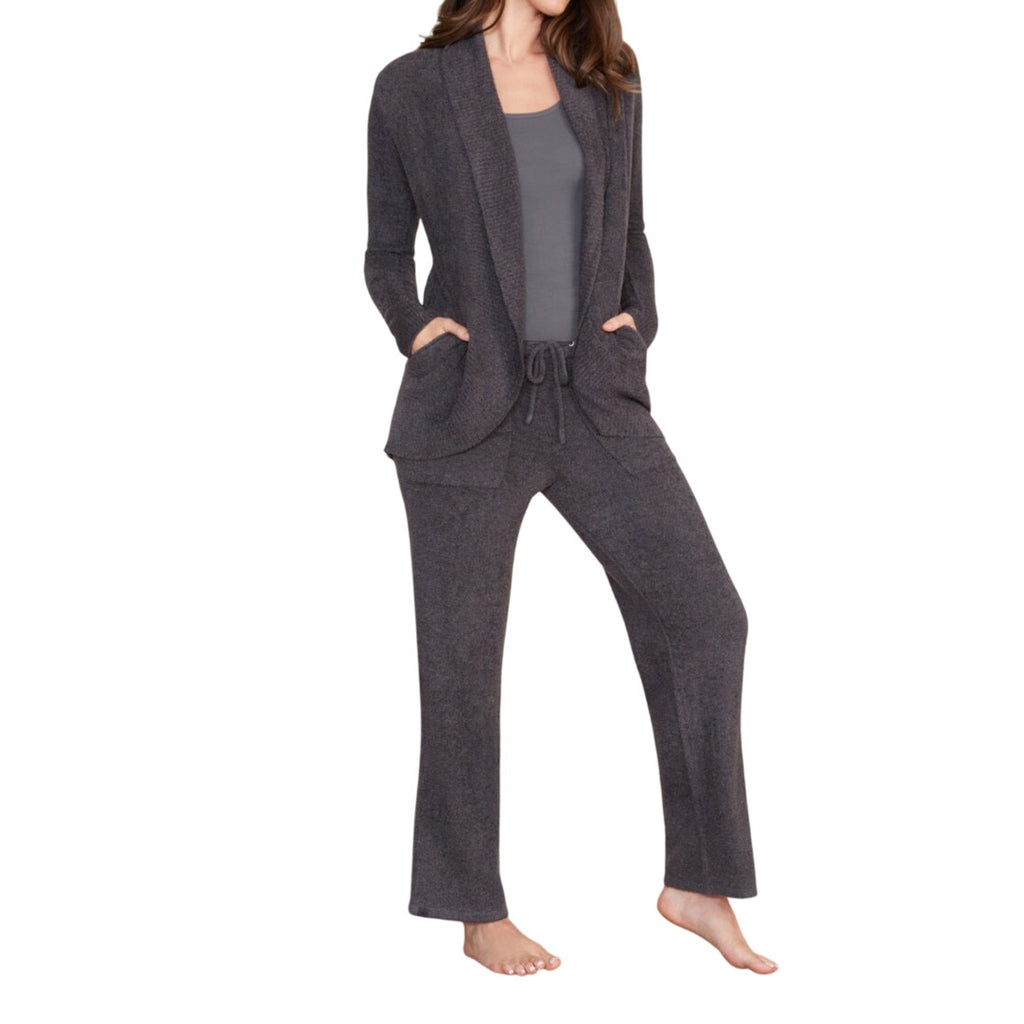 Barefoot Dreams CozyChic Lite Cardigan Medium Feather Soft Open Front Pockets