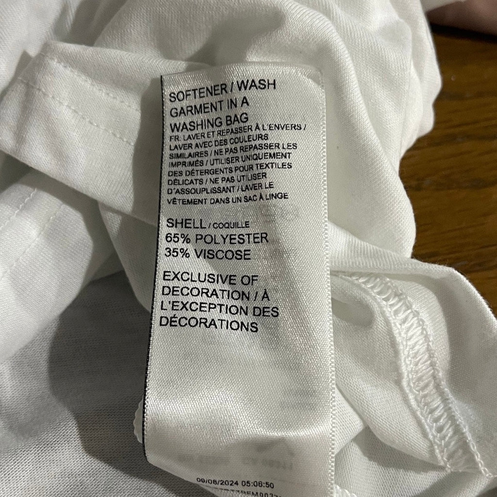 Puma Collaboration LaQuan Smith Women's Baby Tee White Size Large Rhinestone NWT